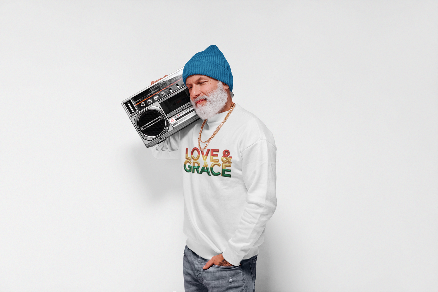 Inspirational Crewneck Sweatshirt - "Love & Grace" Design