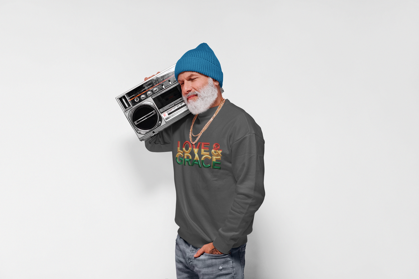 Inspirational Crewneck Sweatshirt - "Love & Grace" Design