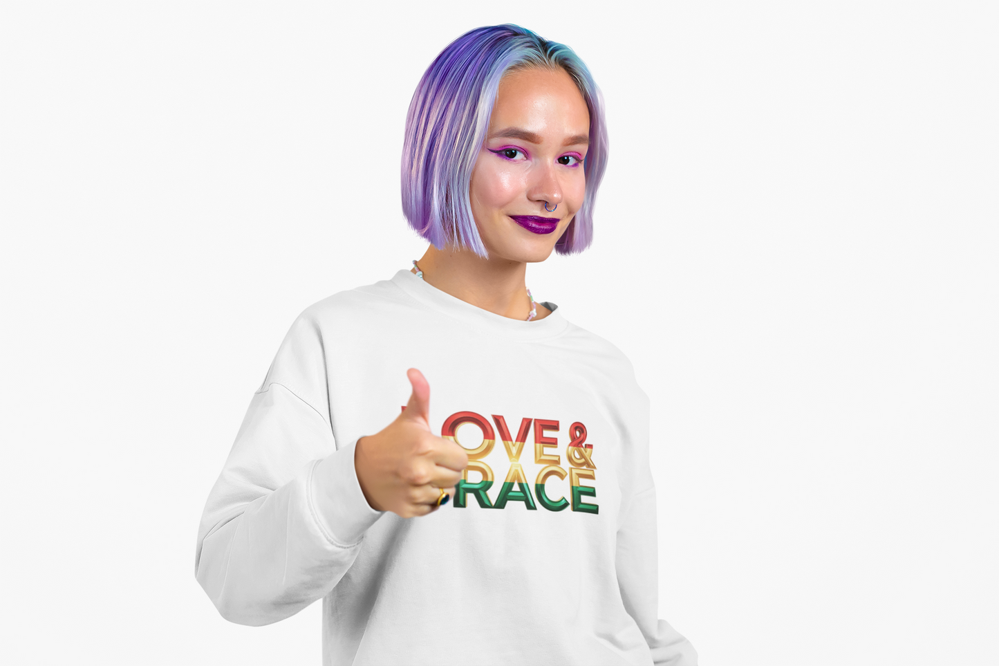 Inspirational Crewneck Sweatshirt - "Love & Grace" Design
