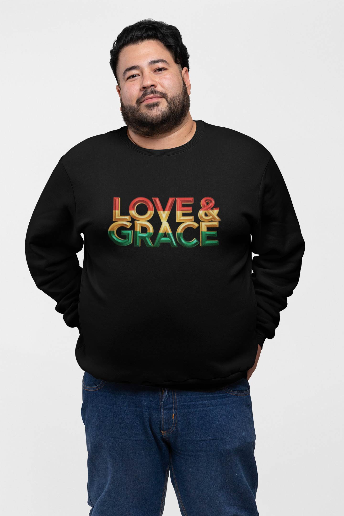 Inspirational Crewneck Sweatshirt - "Love & Grace" Design