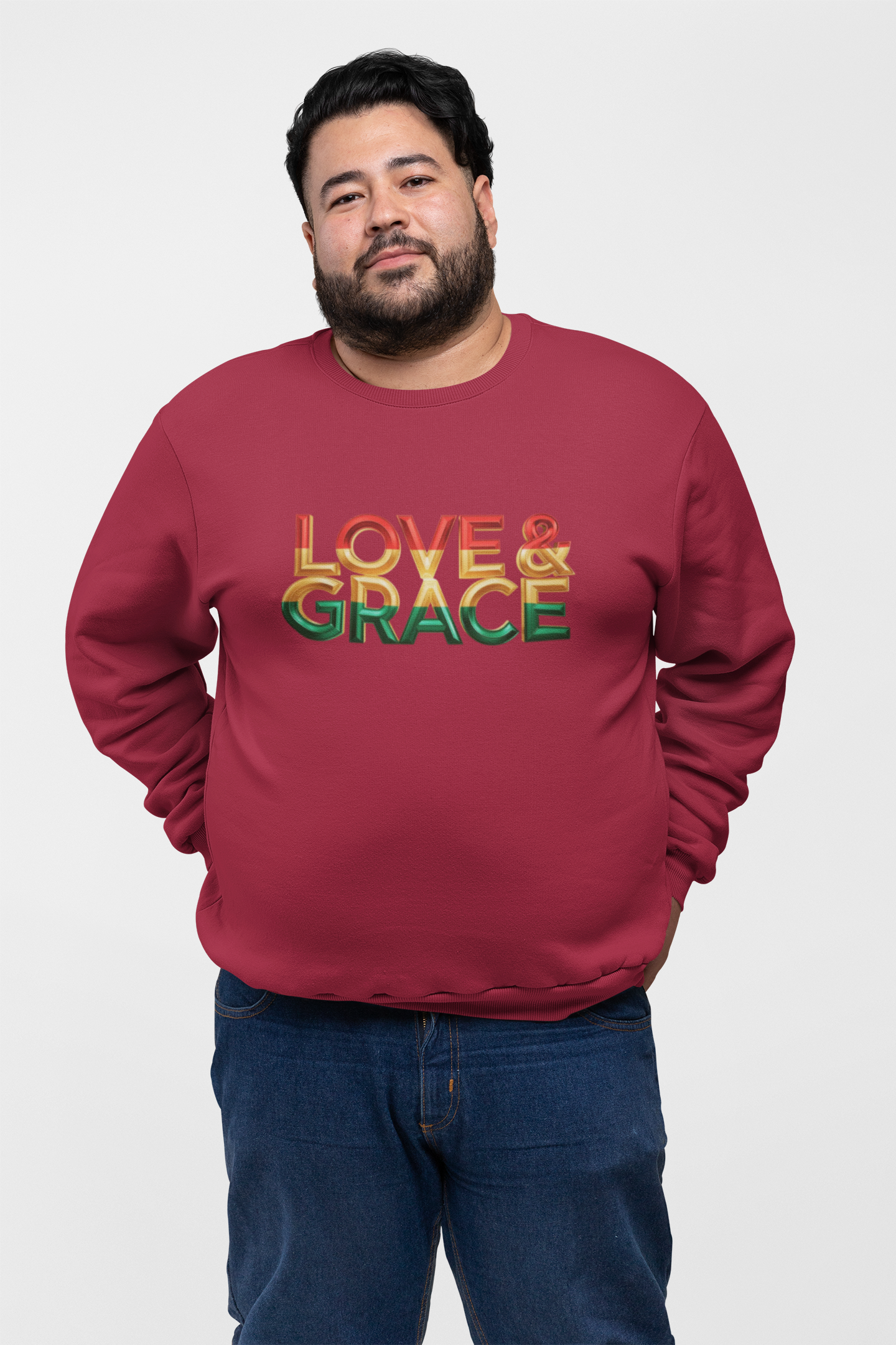 Inspirational Crewneck Sweatshirt - "Love & Grace" Design