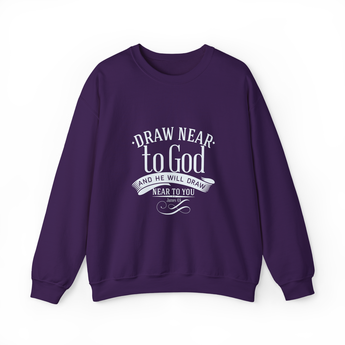 Inspirational Crewneck Sweatshirt - "Draw Near to God" Design