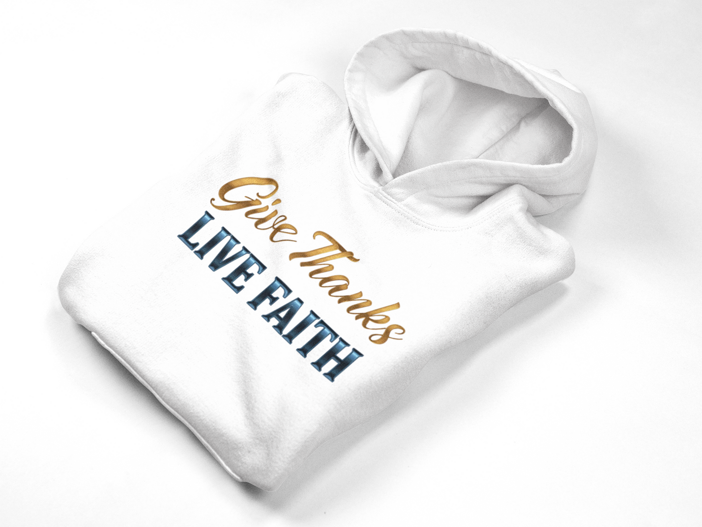 “Give Thanks, Live Faith” Unisex Midweight Softstyle Fleece Hoodie