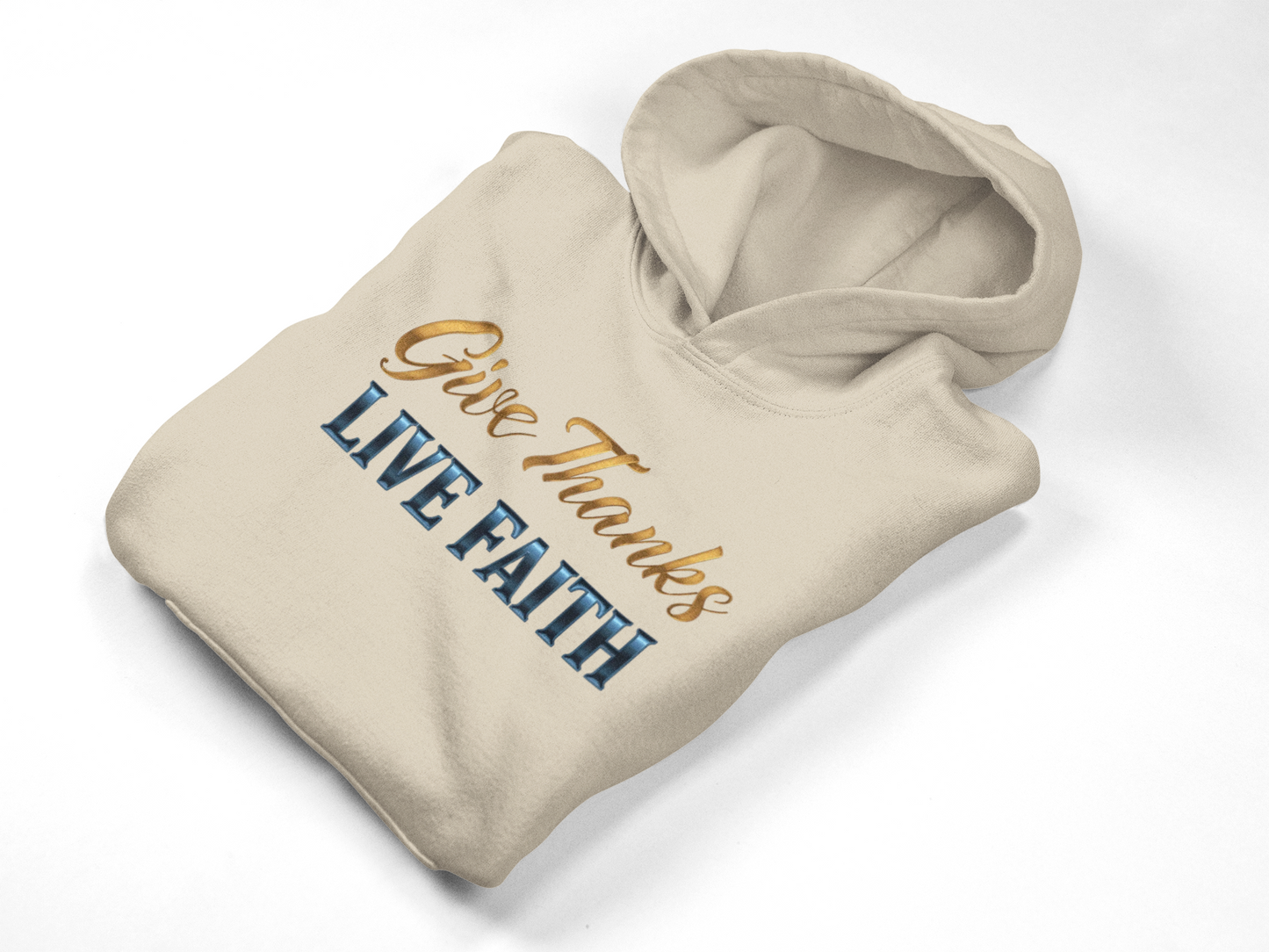 “Give Thanks, Live Faith” Unisex Midweight Softstyle Fleece Hoodie