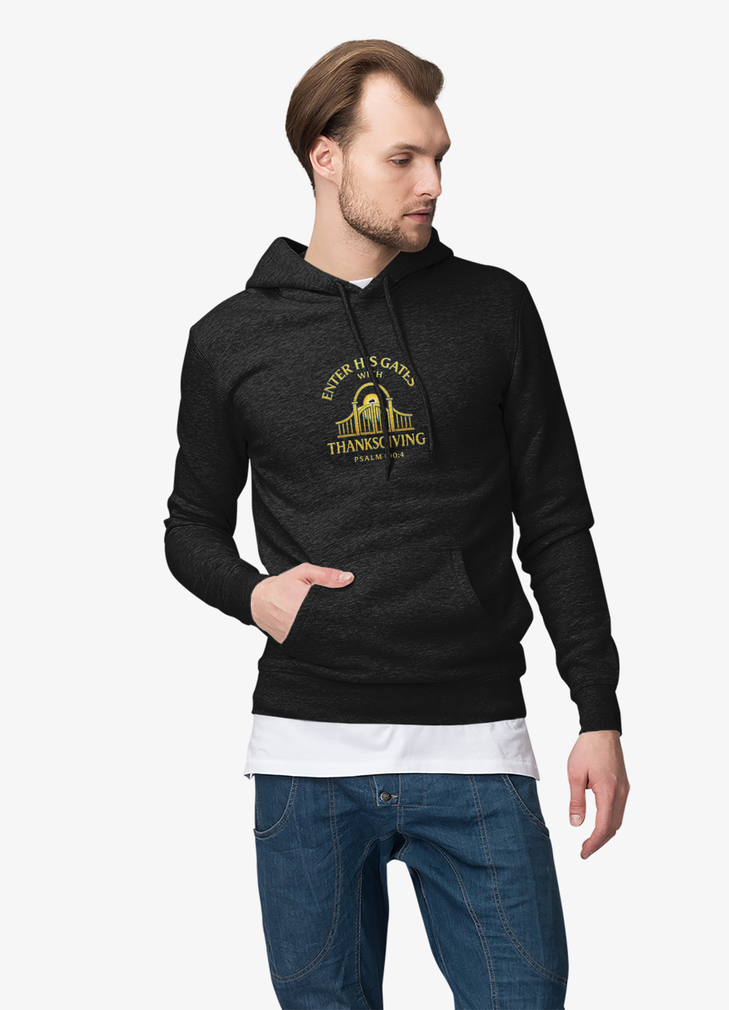Enter His Gates with Thanksgiving – Unisex Midweight Softstyle Fleece Hoodie