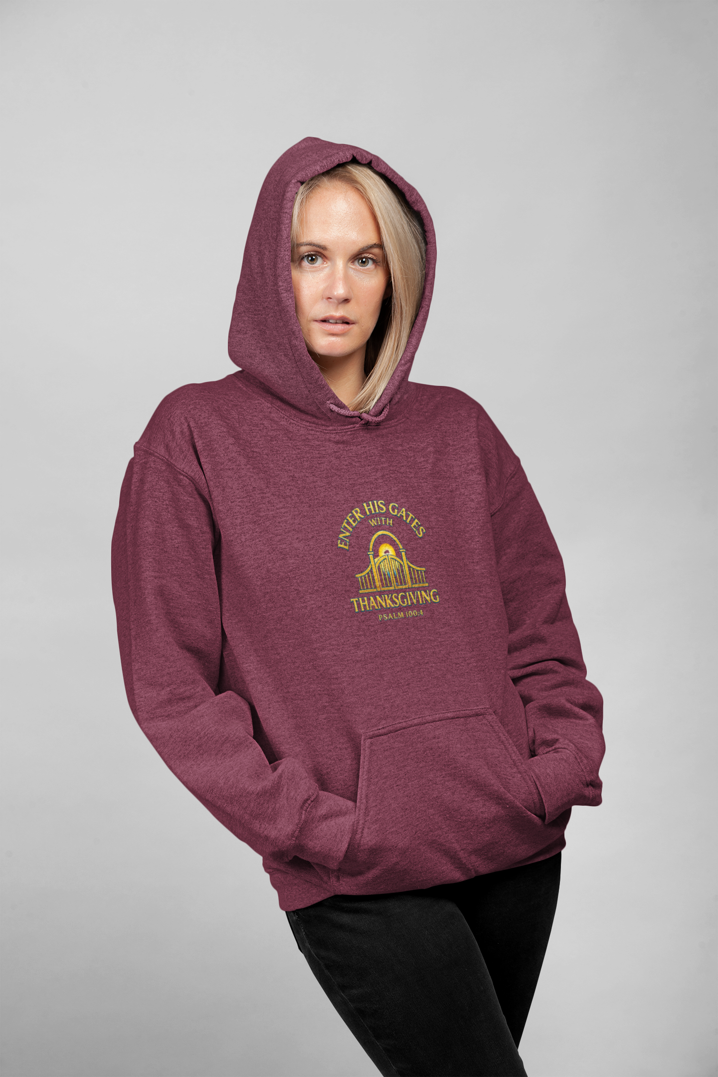 Enter His Gates with Thanksgiving – Unisex Midweight Softstyle Fleece Hoodie