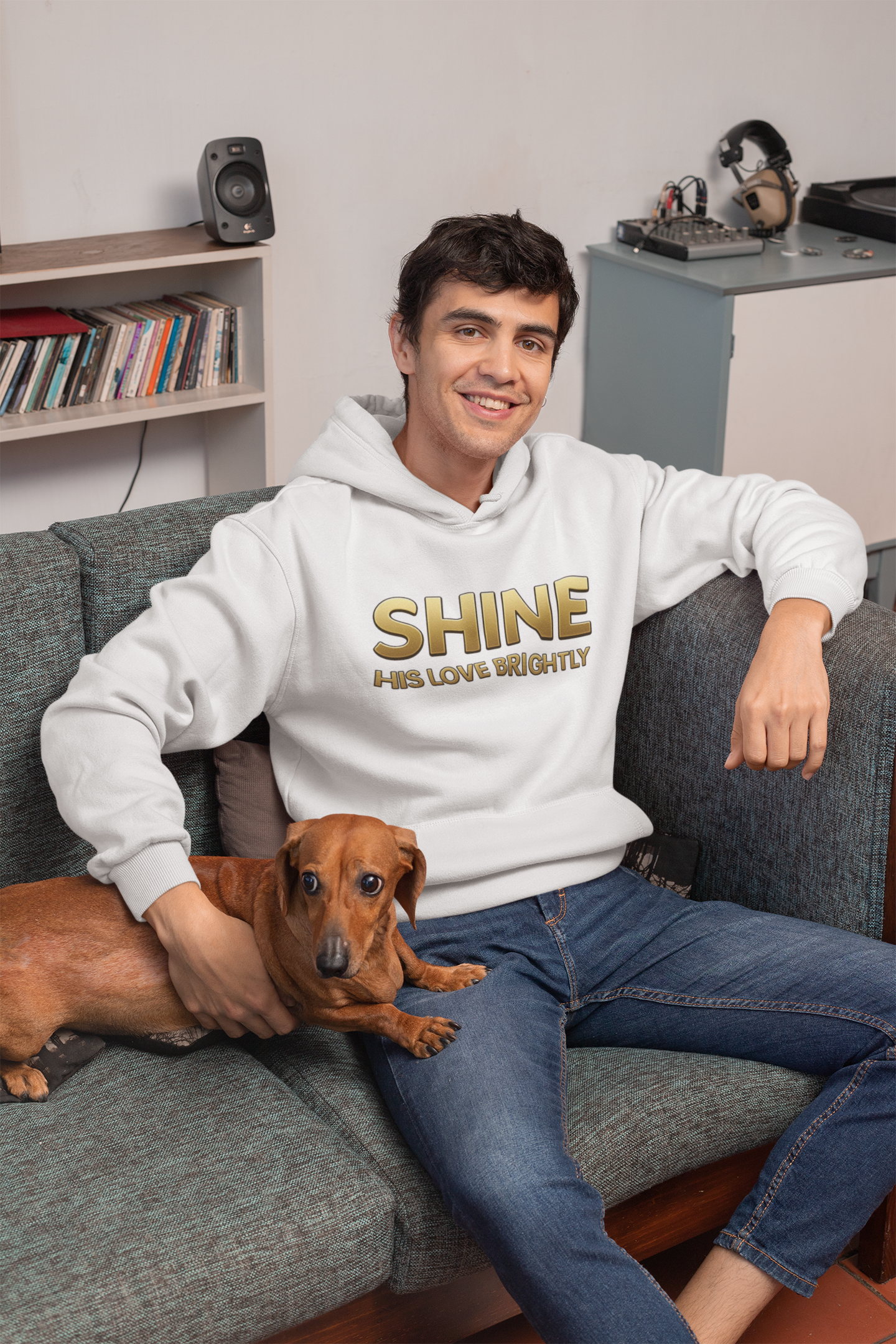 Shine His Love Brightly Unisex Midweight Softstyle Fleece Hoodie