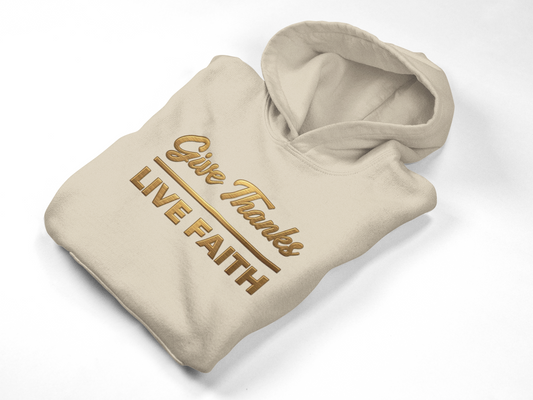 Give Thanks Live Faith” Unisex Midweight Softstyle Fleece Hoodie