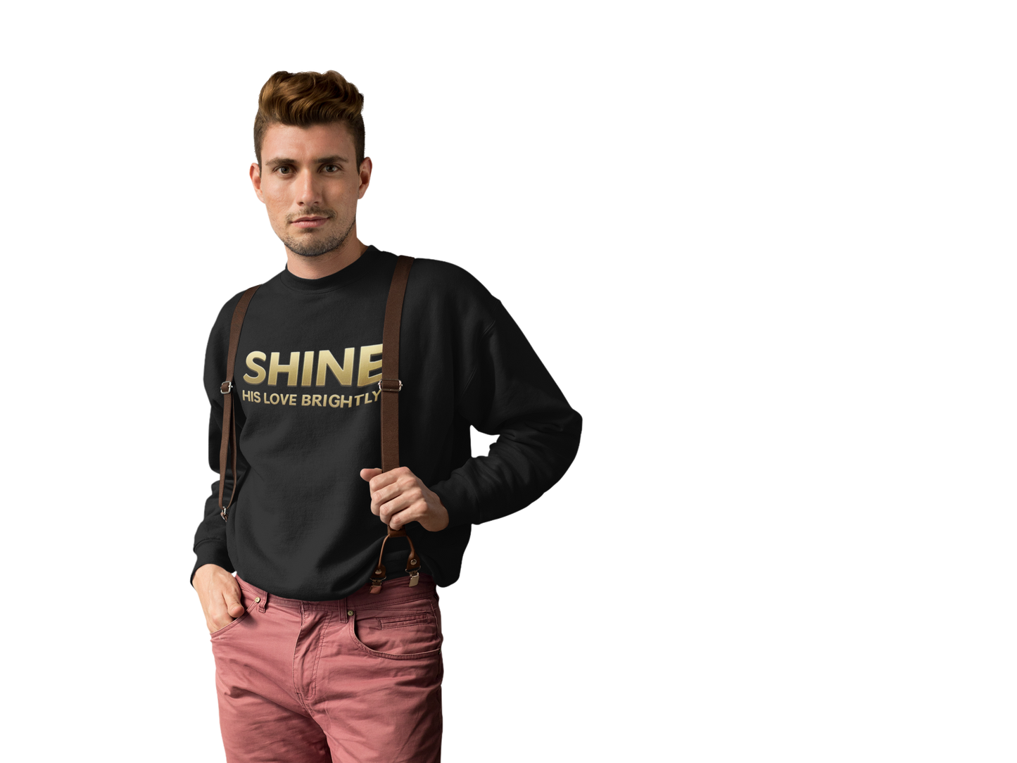Inspirational Crewneck Sweatshirt - "Shine His Love Brightly” Edition