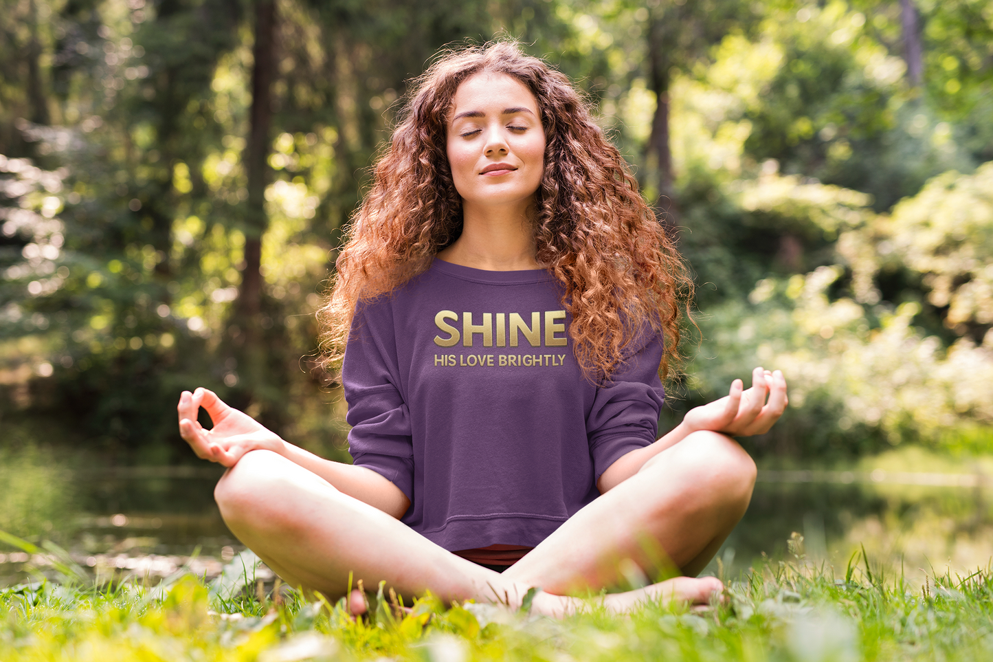 Inspirational Crewneck Sweatshirt - "Shine His Love Brightly” Edition