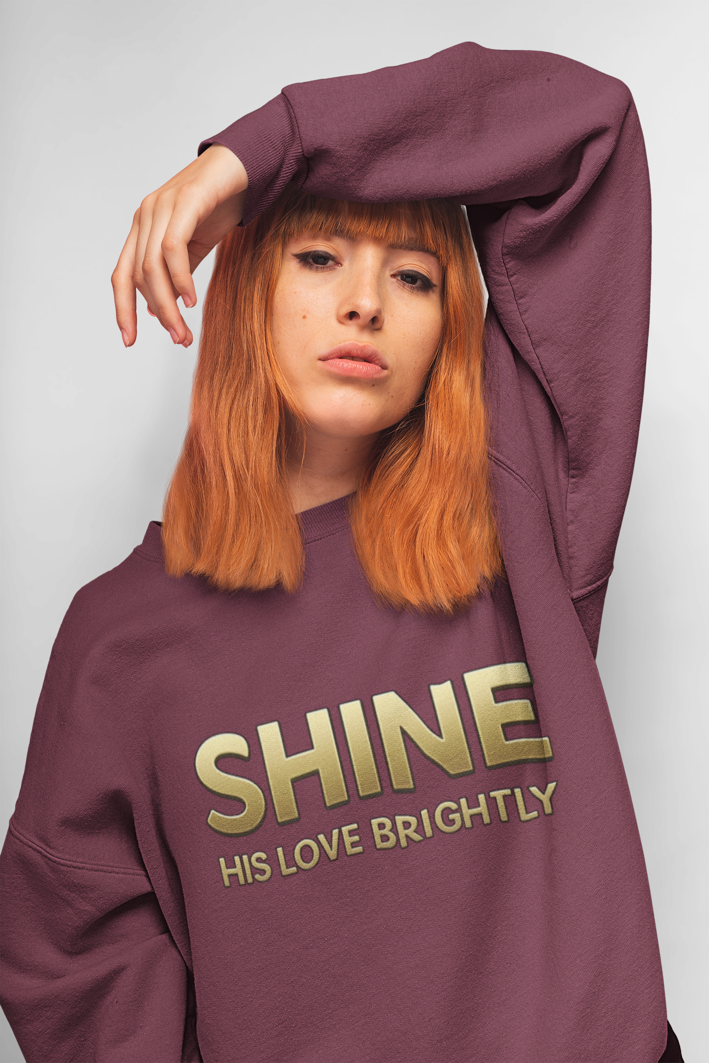 Inspirational Crewneck Sweatshirt - "Shine His Love Brightly” Edition