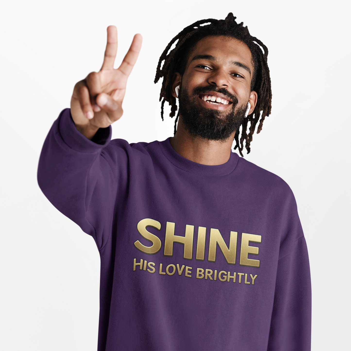 Inspirational Crewneck Sweatshirt - "Shine His Love Brightly” Edition