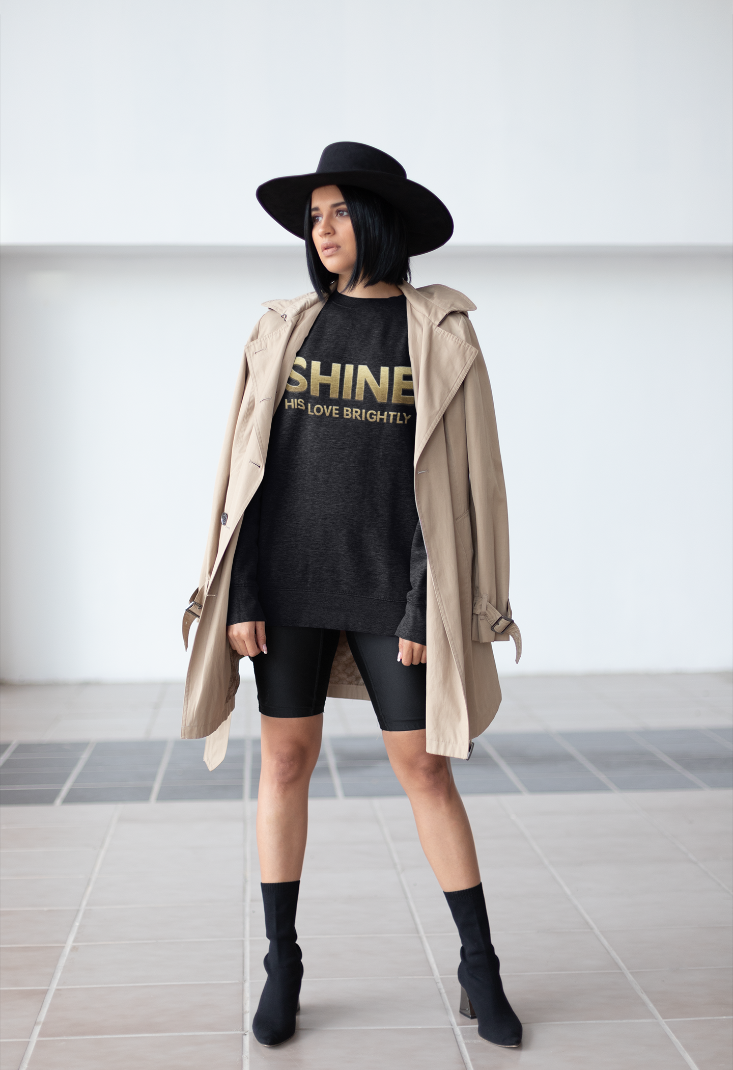Inspirational Crewneck Sweatshirt - "Shine His Love Brightly” Edition