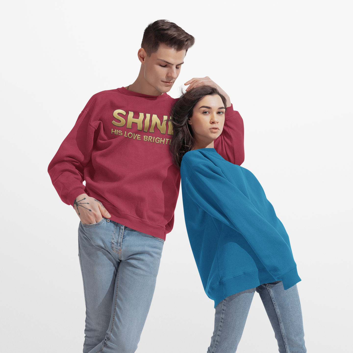 Inspirational Crewneck Sweatshirt - "Shine His Love Brightly” Edition