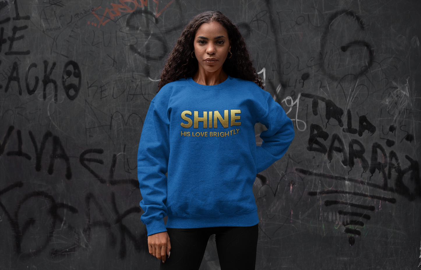 Inspirational Crewneck Sweatshirt - "Shine His Love Brightly” Edition