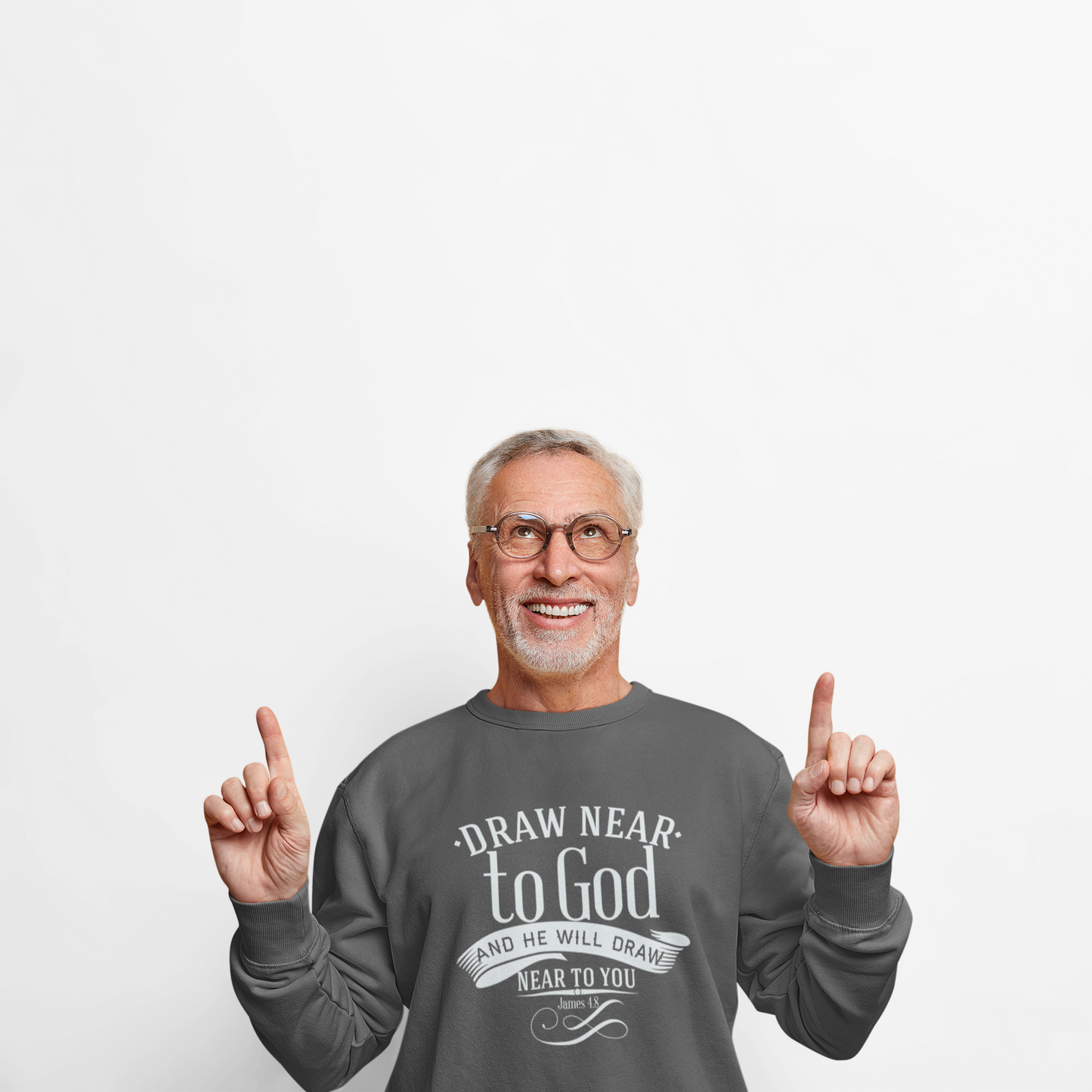 Inspirational Crewneck Sweatshirt - "Draw Near to God" Design